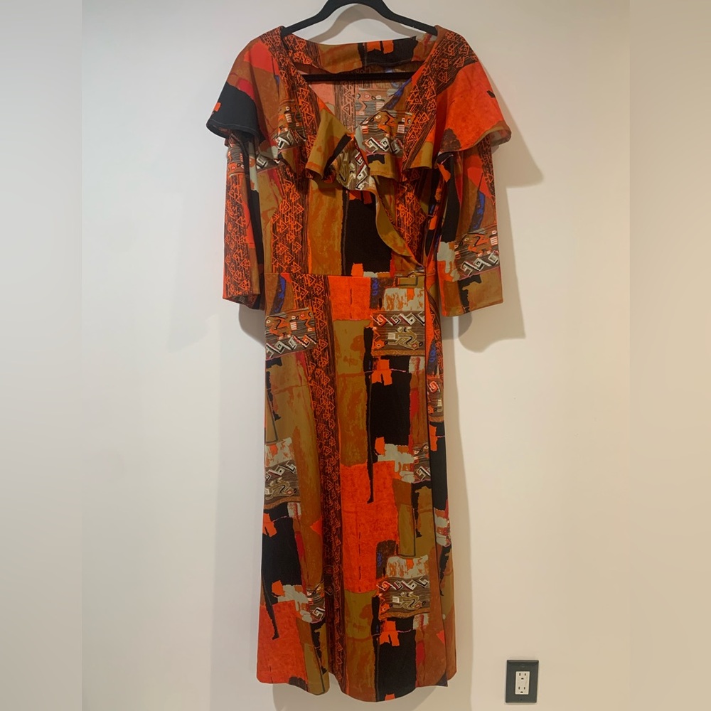 Vintage wrap dress with empire waist.